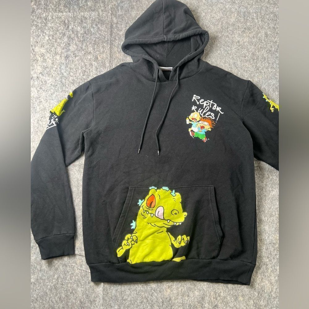 Nickelodeon Rugrats Reptar Rules Hoodie Mens Sz M (Tommy & Chuckie)‎ RARE